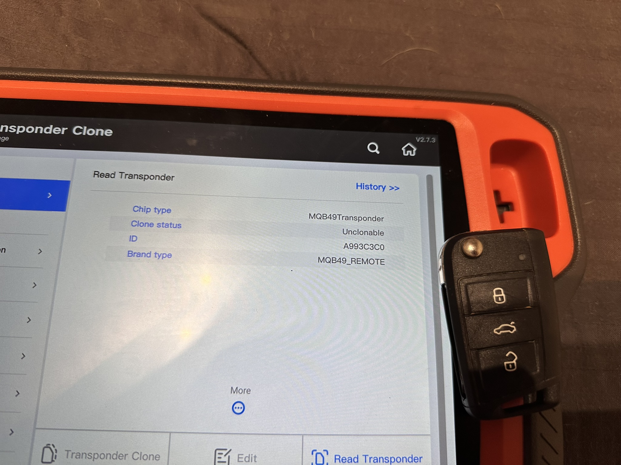 Xhorse leyendo transponder BMW